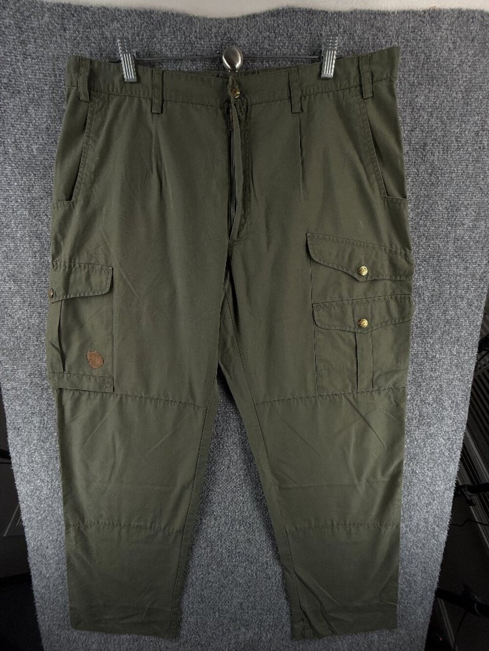 Fjallraven 02059 Cargo Logo Men Green 54 Pants Cotton Polyester Solid ACTL 37x32